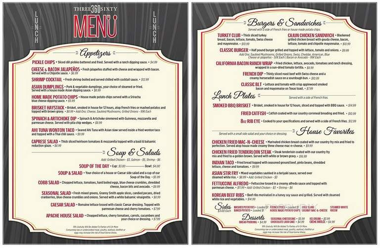 360 Restaurant - Lawton, OK menu_pic