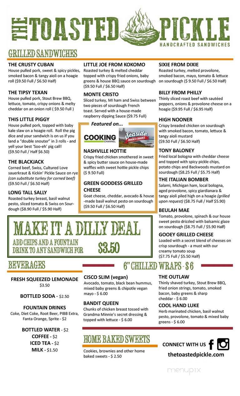 The Toasted Pickle - Grand Haven, MI menu_pic