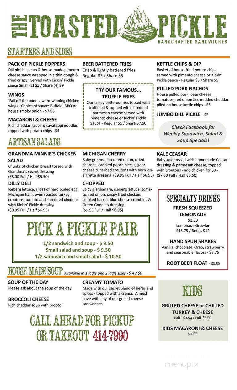 The Toasted Pickle - Grand Haven, MI menu_pic
