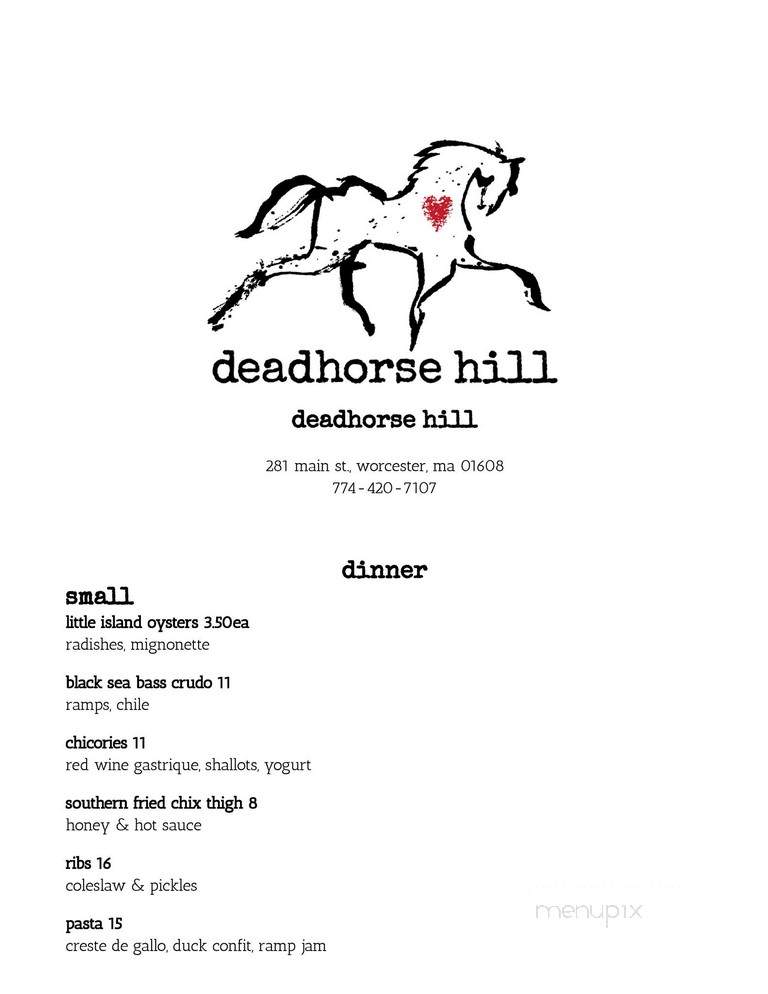 Deadhorse Hill - Worcester, MA menu_pic