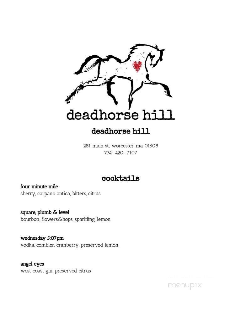 Deadhorse Hill - Worcester, MA menu_pic