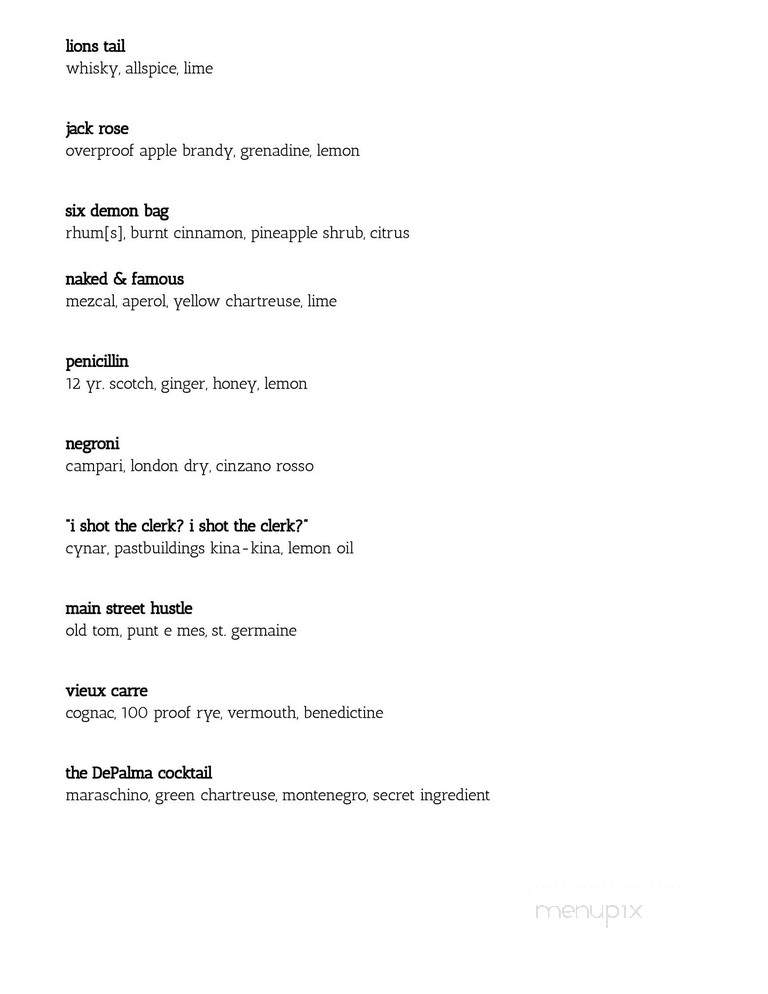 Deadhorse Hill - Worcester, MA menu_pic