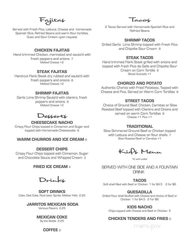 Carter's Cantina - New Haven, MI menu_pic