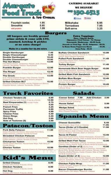 Margate Burger and Food Truck - Margate City, NJ menu_pic