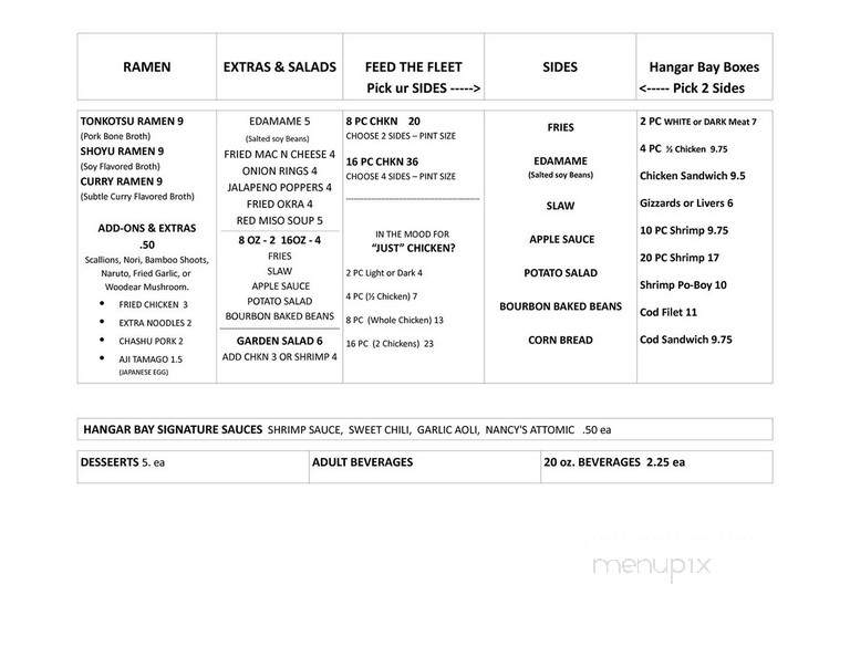 Hangar Bay Cafe & Gallery - Atlantic Beach, FL menu_pic