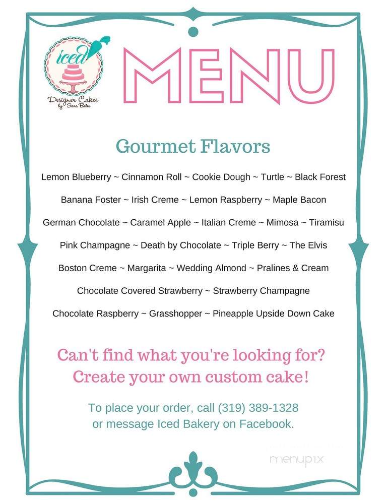 Iced Bakery - Marion, IA menu_pic