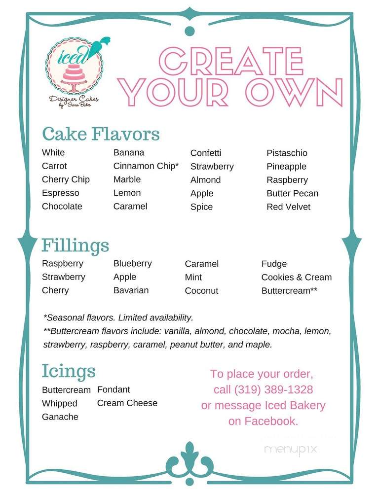 Iced Bakery - Marion, IA menu_pic