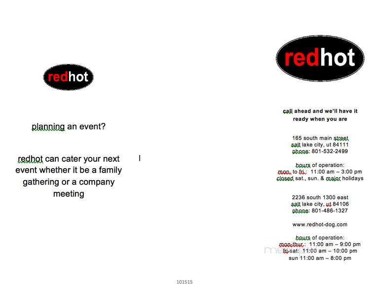 Redhot - Salt Lake City, UT menu_pic