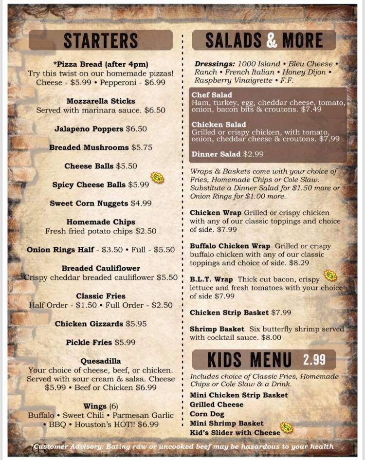 Houston's on Main - Milo, IA menu_pic