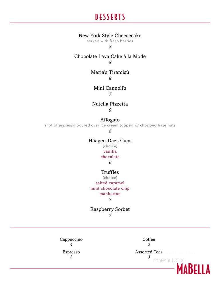 MaBella - Commack, NY menu_pic