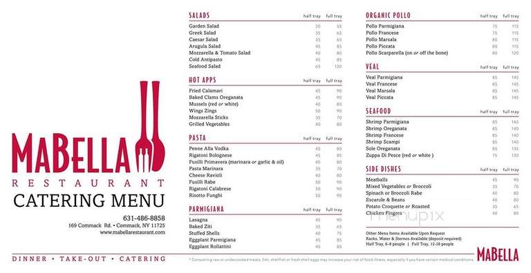 MaBella - Commack, NY menu_pic