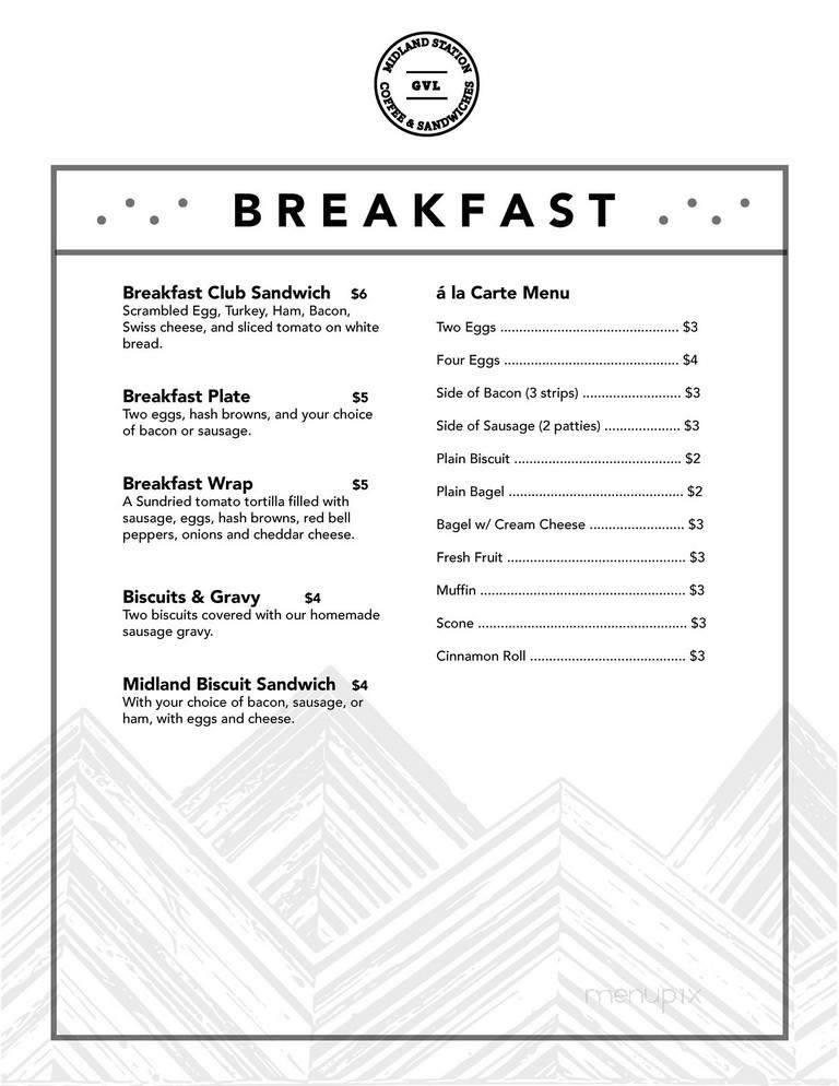 Midland Station Coffee - Gainesville, GA menu_pic