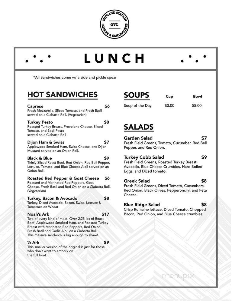 Midland Station Coffee - Gainesville, GA menu_pic