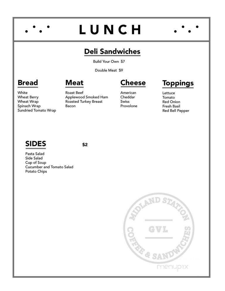 Midland Station Coffee - Gainesville, GA menu_pic