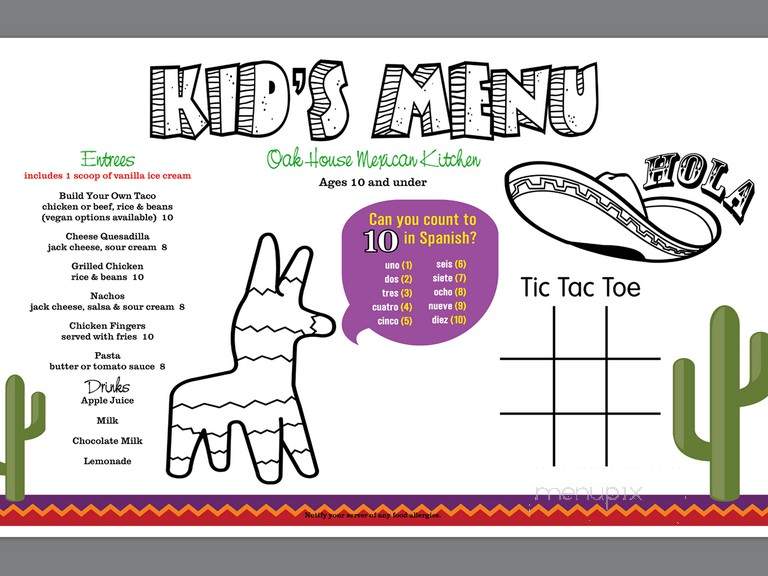 Oak House Mexican Kitchen - Floral Park, NY menu_pic