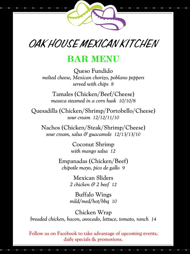 Oak House Mexican Kitchen - Floral Park, NY menu_pic