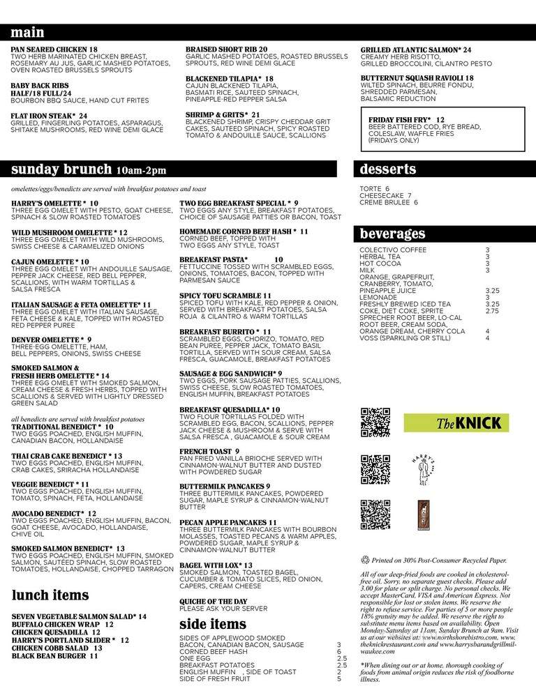Harry's on Brady - Milwaukee, WI menu_pic