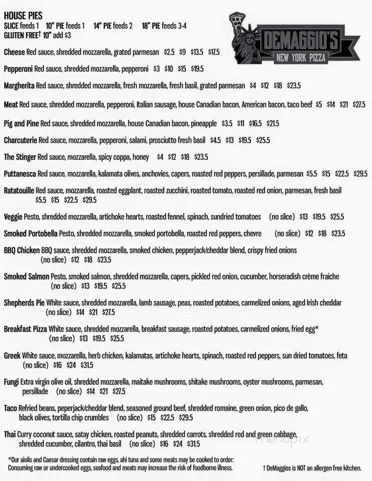 DeMaggio's New York Pizza - Corvallis, OR menu_pic