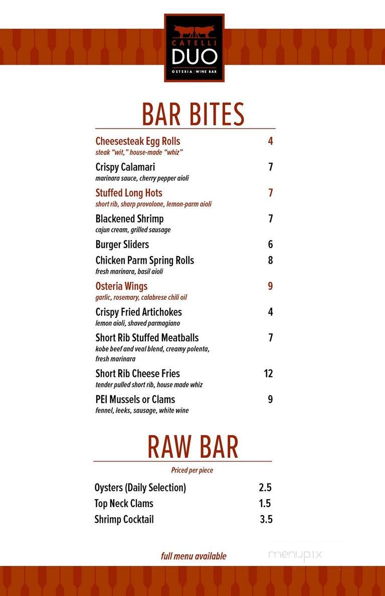 Catelli Duo Moorestown - Moorestown, NJ menu_pic