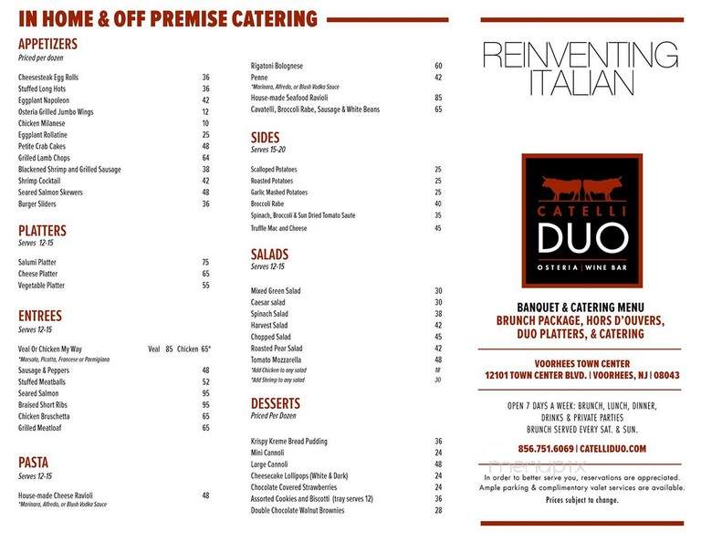 Catelli Duo Moorestown - Moorestown, NJ menu_pic