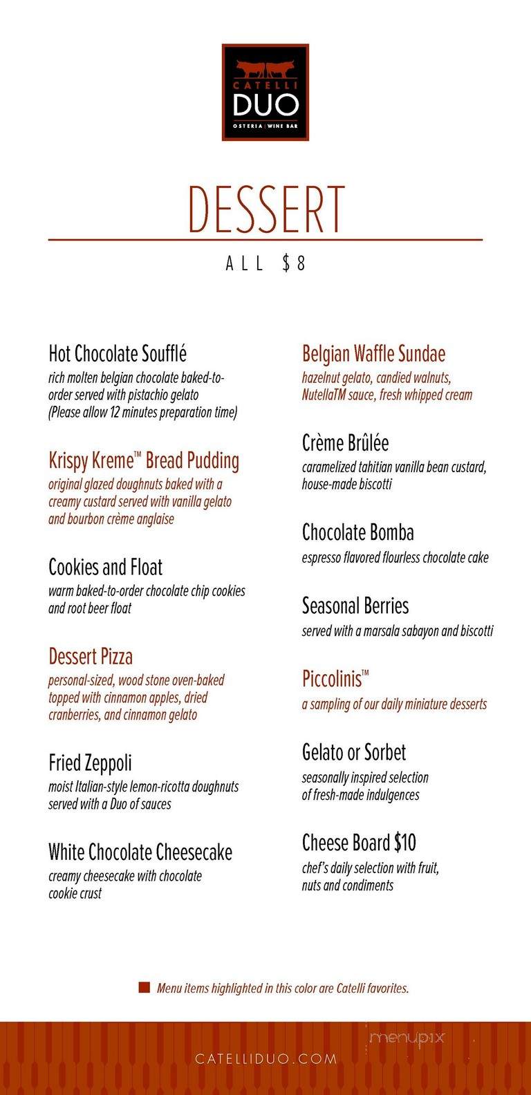 Catelli Duo Moorestown - Moorestown, NJ menu_pic