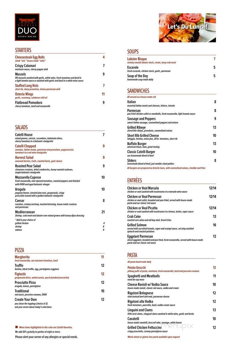 Catelli Duo Moorestown - Moorestown, NJ menu_pic