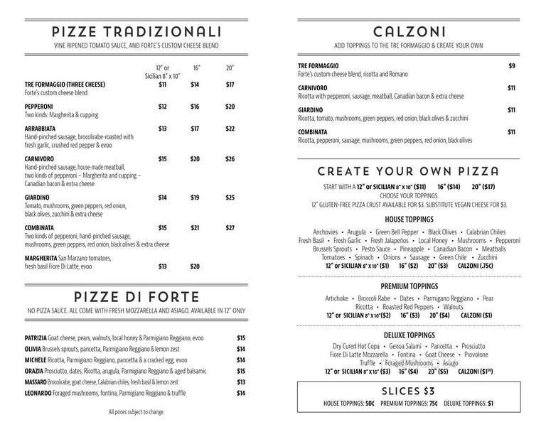 Pizzeria Forte - Lakewood, CO menu_pic