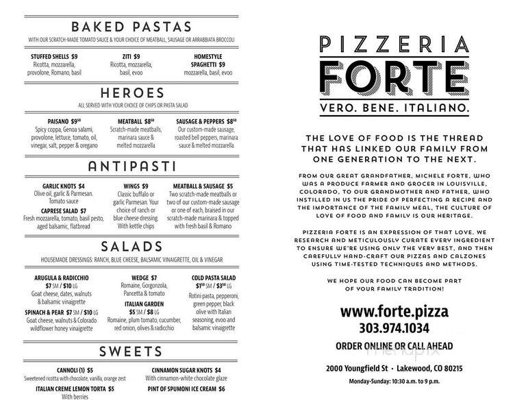 Pizzeria Forte - Lakewood, CO menu_pic