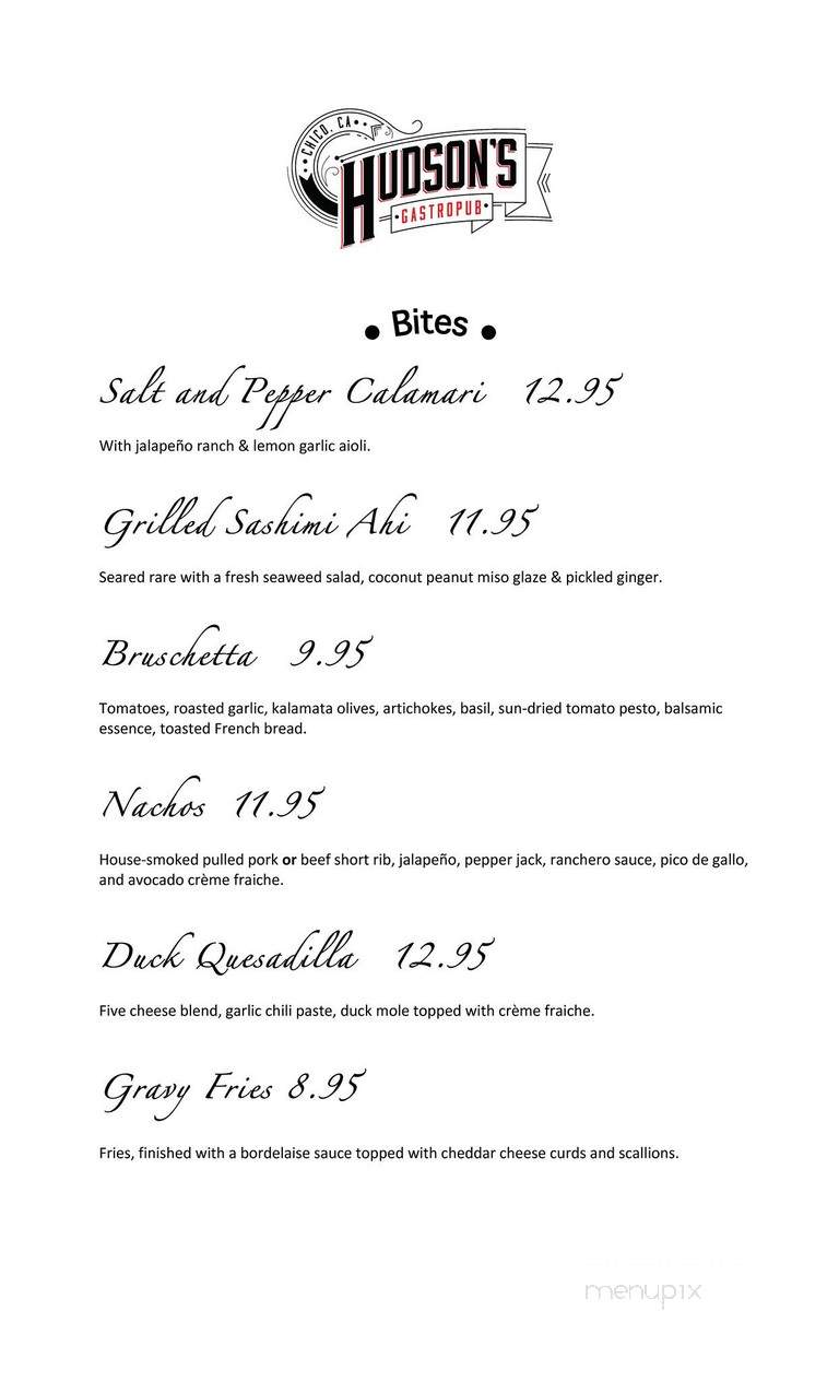 Hudson's Gastropub - Chico, CA menu_pic