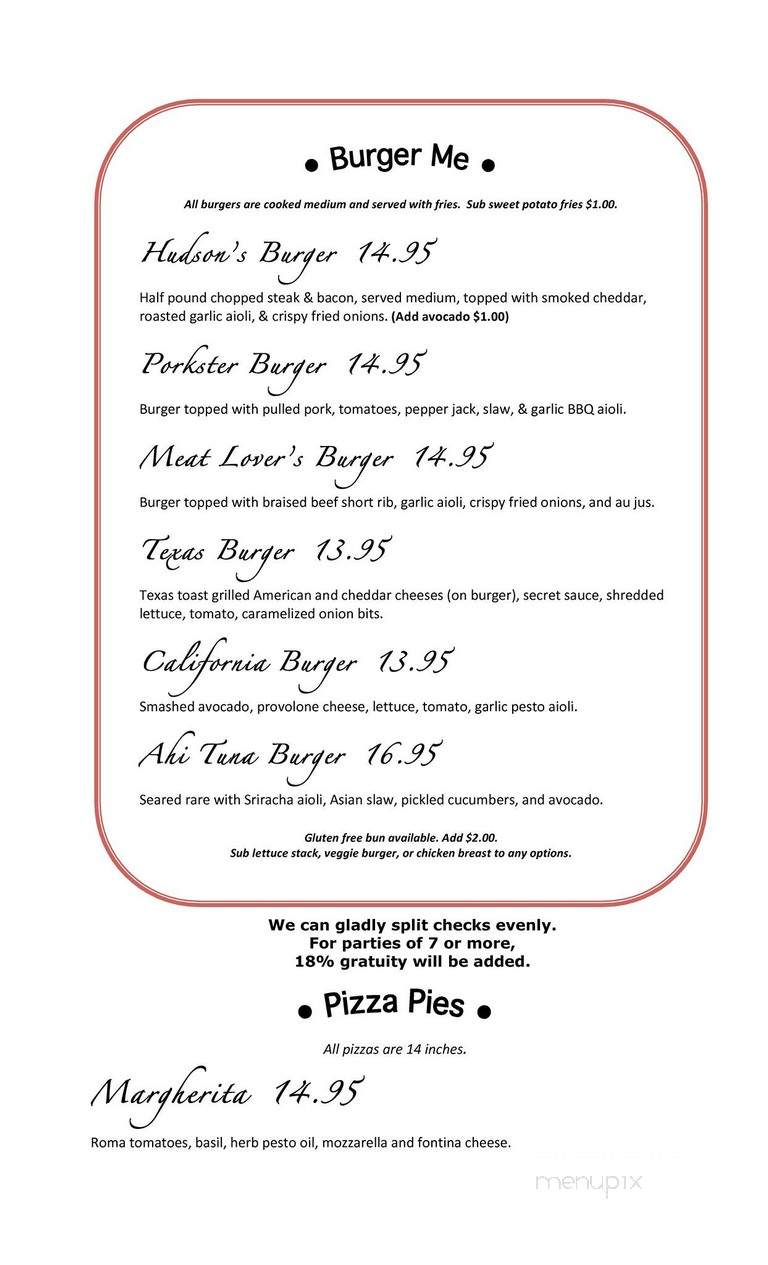 Hudson's Gastropub - Chico, CA menu_pic