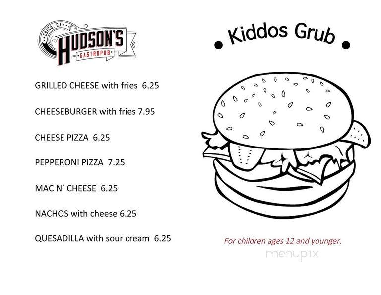 Hudson's Gastropub - Chico, CA menu_pic
