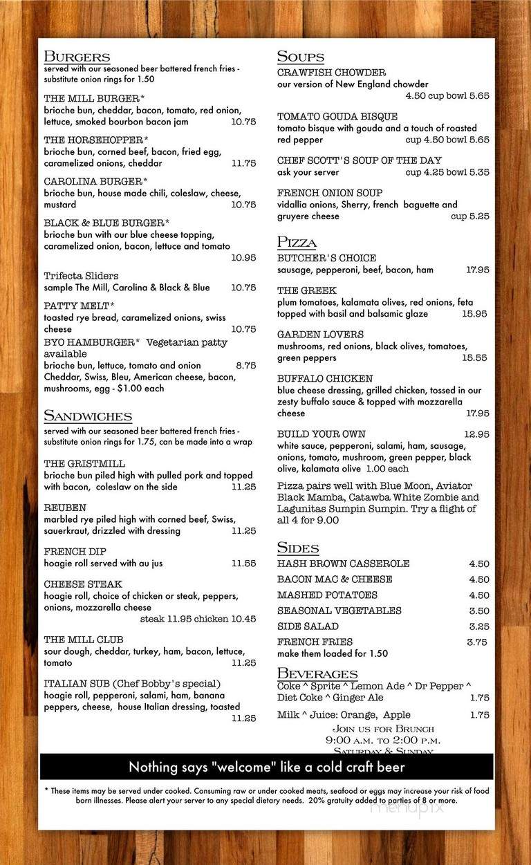 The Mill At Puppy Creek - Raeford, NC menu_pic