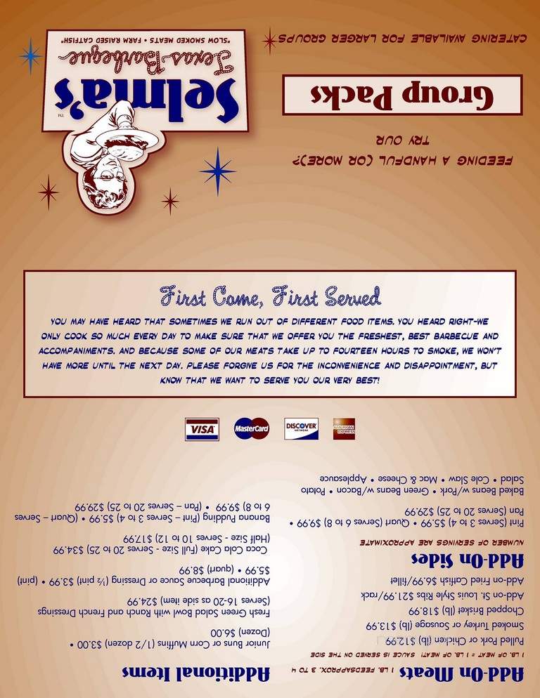 Selma's BBQ Express - Pittsburgh, PA menu_pic