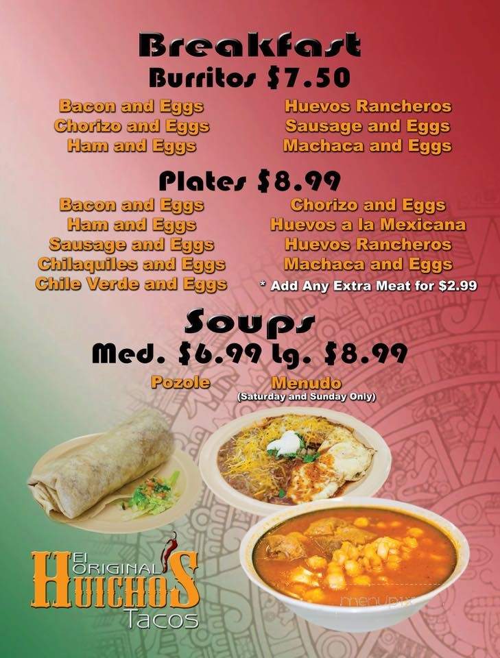 Street Tacos - Redlands, CA menu_pic