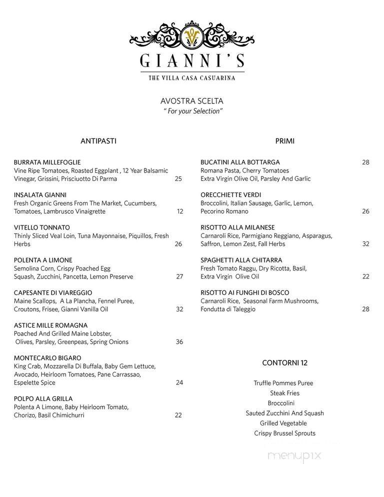 Gianni's - Miami Beach, FL menu_pic