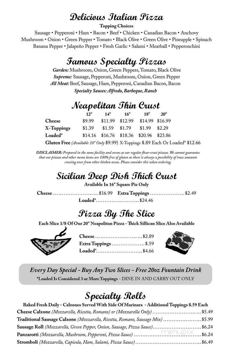 Luca Pizza - Springfield, IL menu_pic