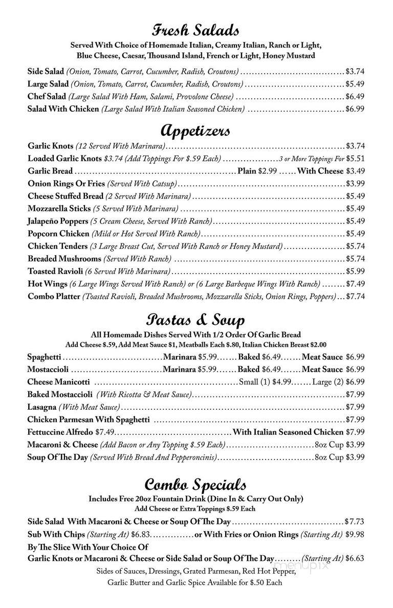 Luca Pizza - Springfield, IL menu_pic