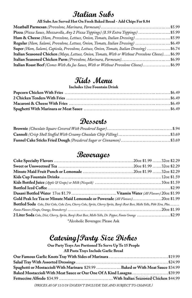 Luca Pizza - Springfield, IL menu_pic