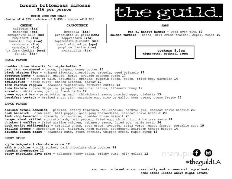 The Guild - West Hollywood, CA menu_pic