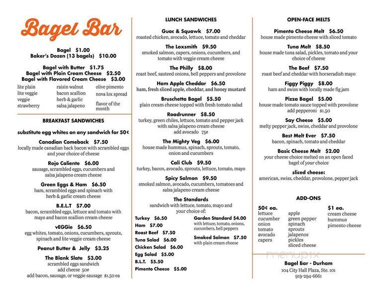 Bagel Bar - Durham, NC