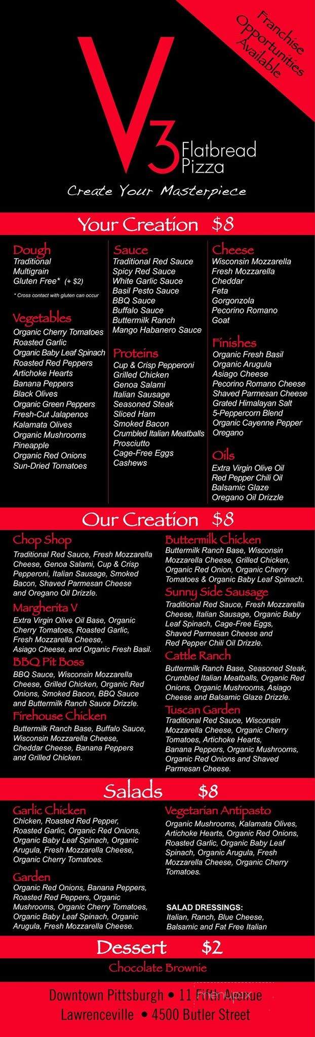 V3 Flatbread Pizza - Pittsburgh, PA menu_pic