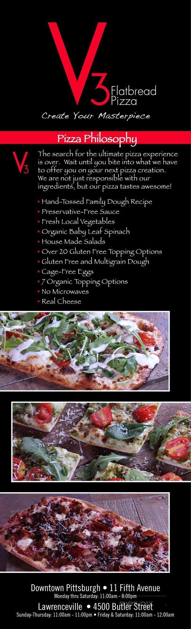 V3 Flatbread Pizza - Pittsburgh, PA menu_pic