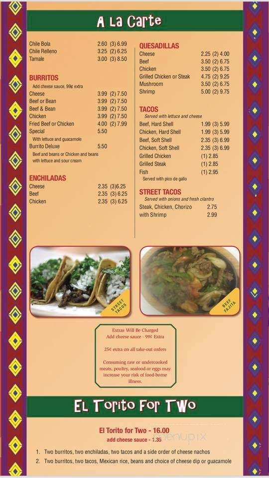 El Torito Mexican Grill - Paducah, KY menu_pic