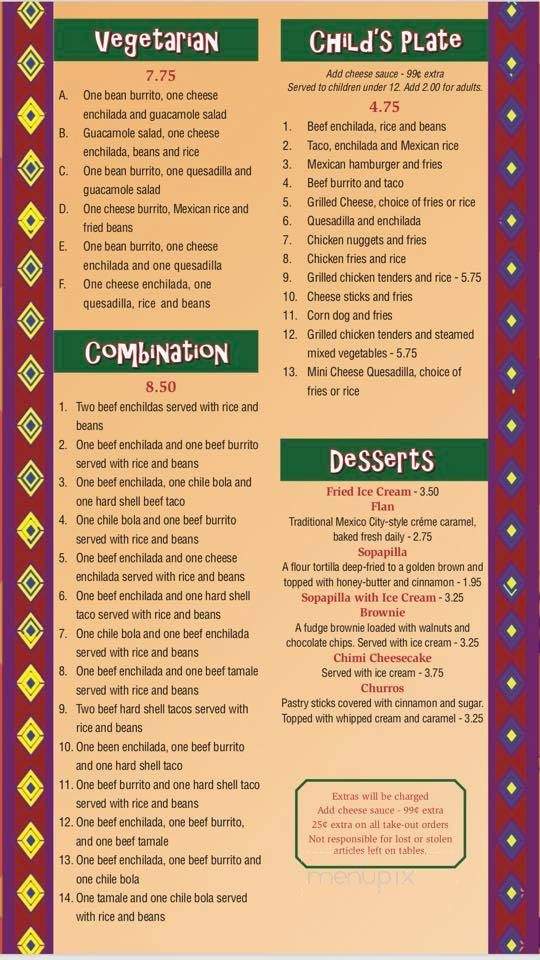 El Torito Mexican Grill - Paducah, KY menu_pic