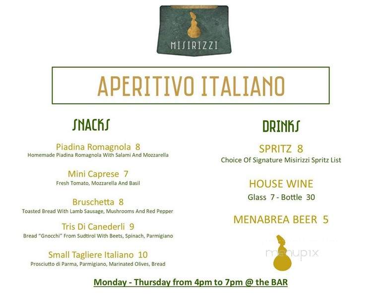 MISIRIZZI - New York, NY menu_pic