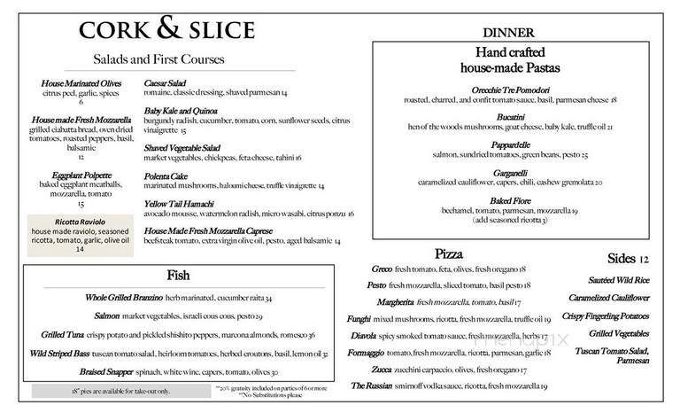 Cork & Slice - Cedarhurst, NY menu_pic