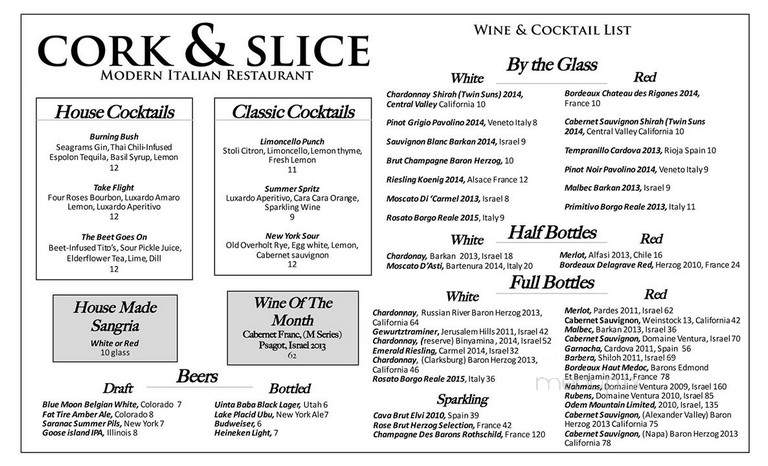 Cork & Slice - Cedarhurst, NY menu_pic