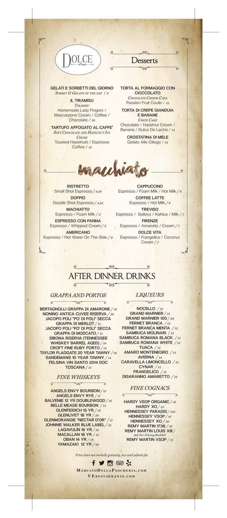 Mercato Della Pescheria - Las Vegas, NV menu_pic