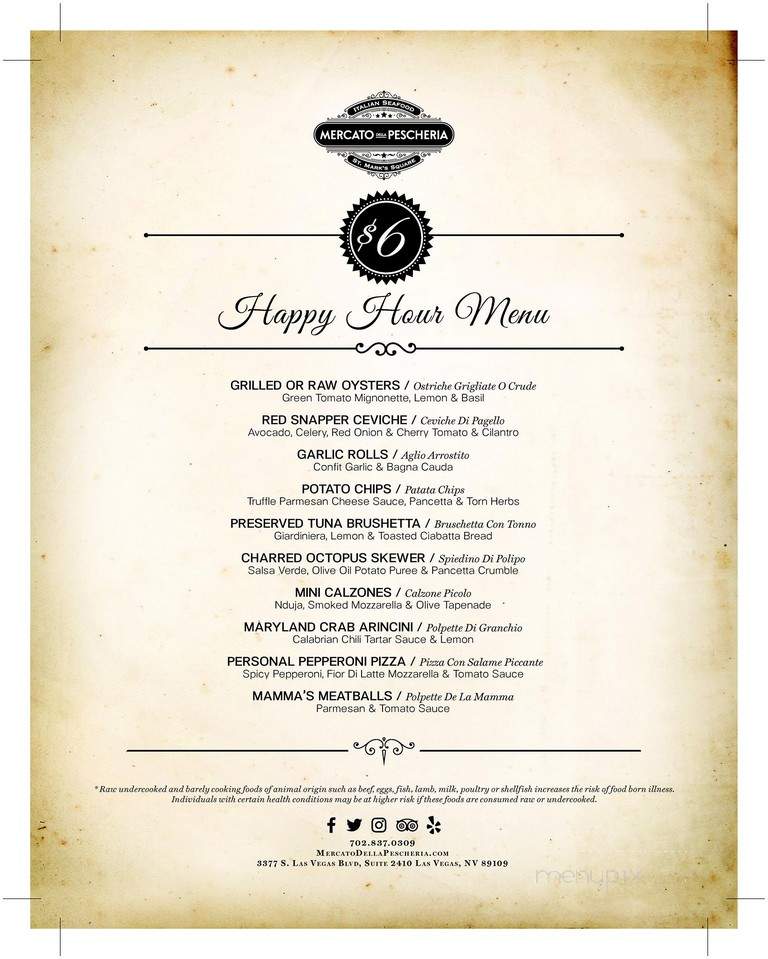 Mercato Della Pescheria - Las Vegas, NV menu_pic