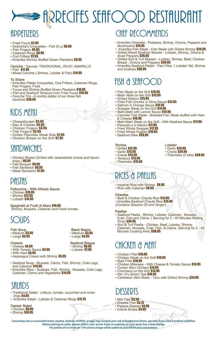 Arrecifes Seafood Restaurant - Miami, FL menu_pic
